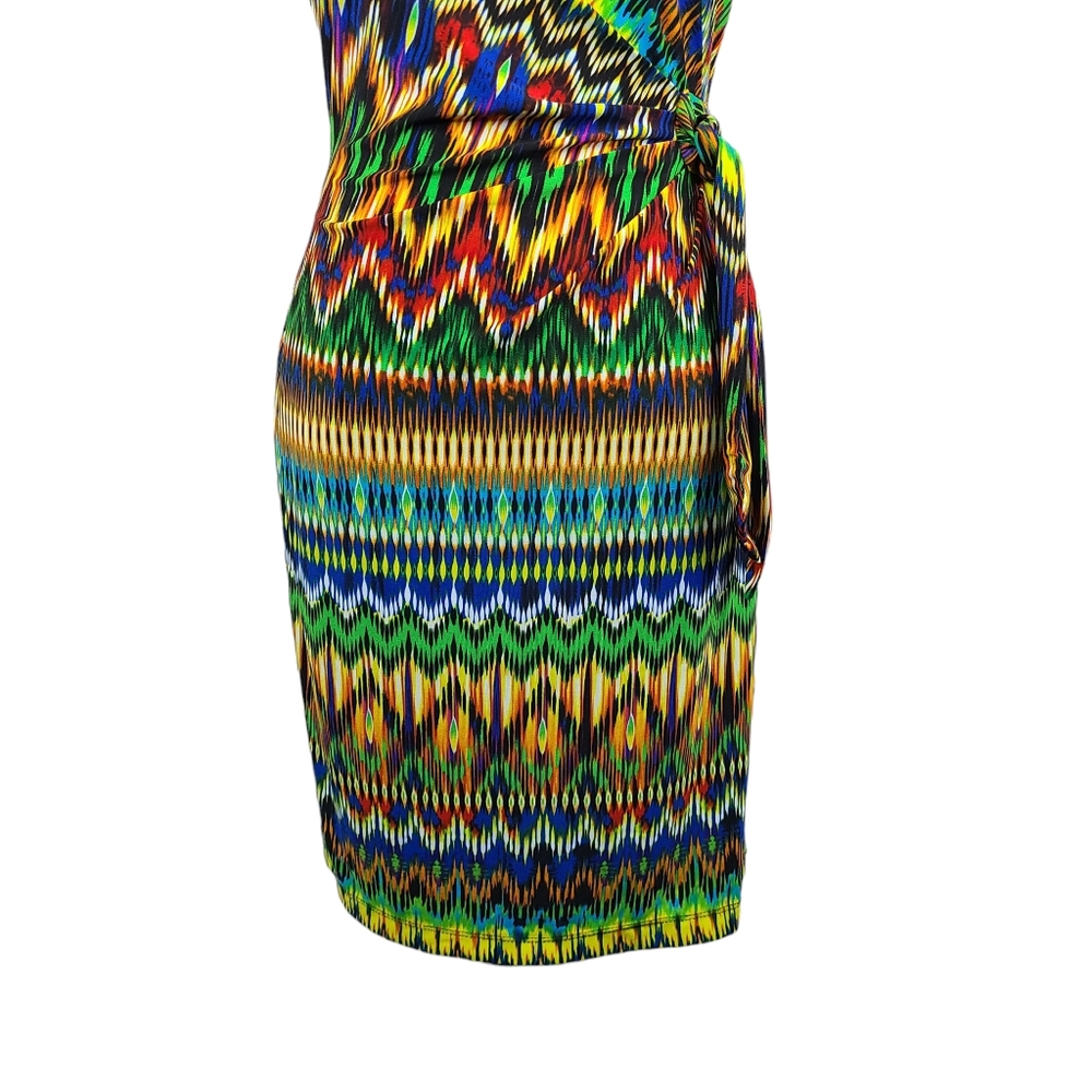 Eci New York Multicolored Abstract Pattern Sleeve… - image 6